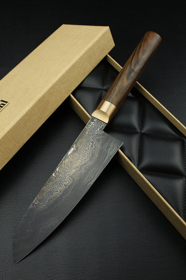 Damascus Santoku 500L German Walnut