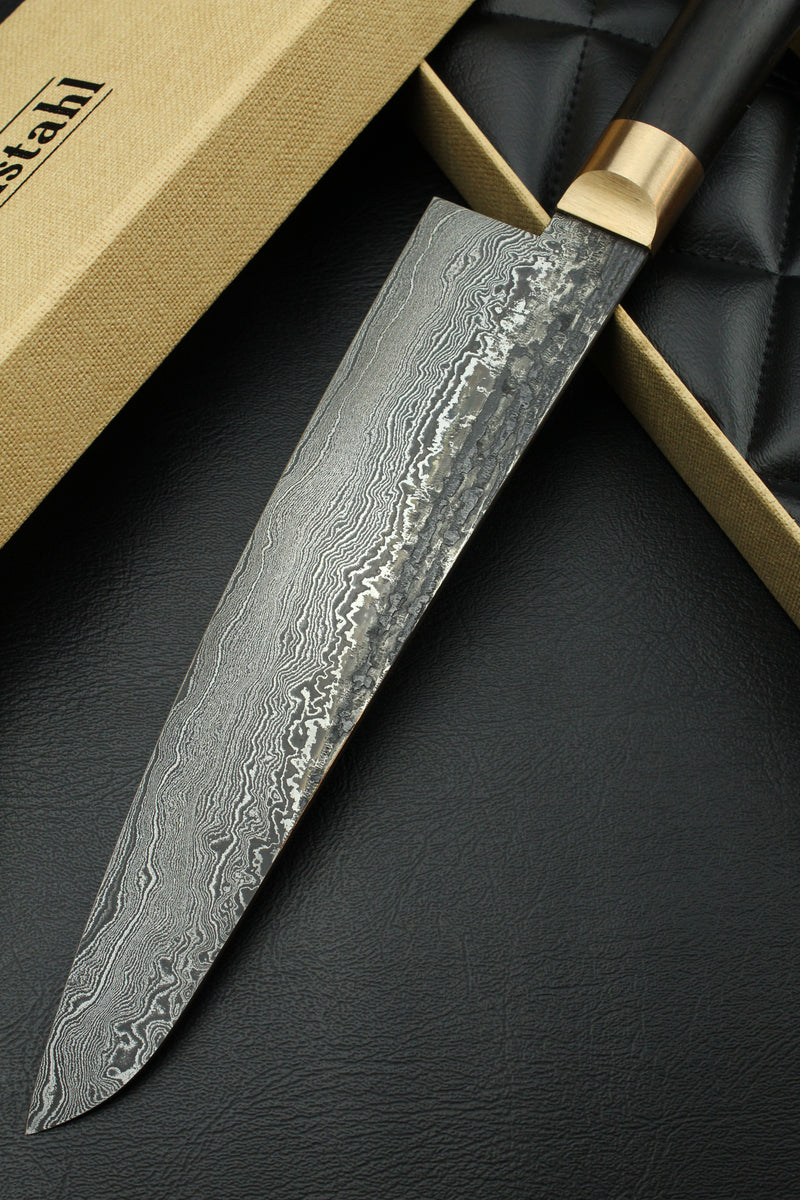 Damascus Gyuto 320L black ebony 215