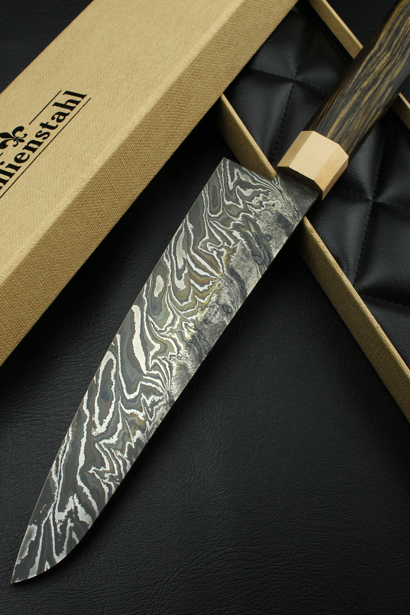 Damascus Gyuto B&WEbony Octagonal