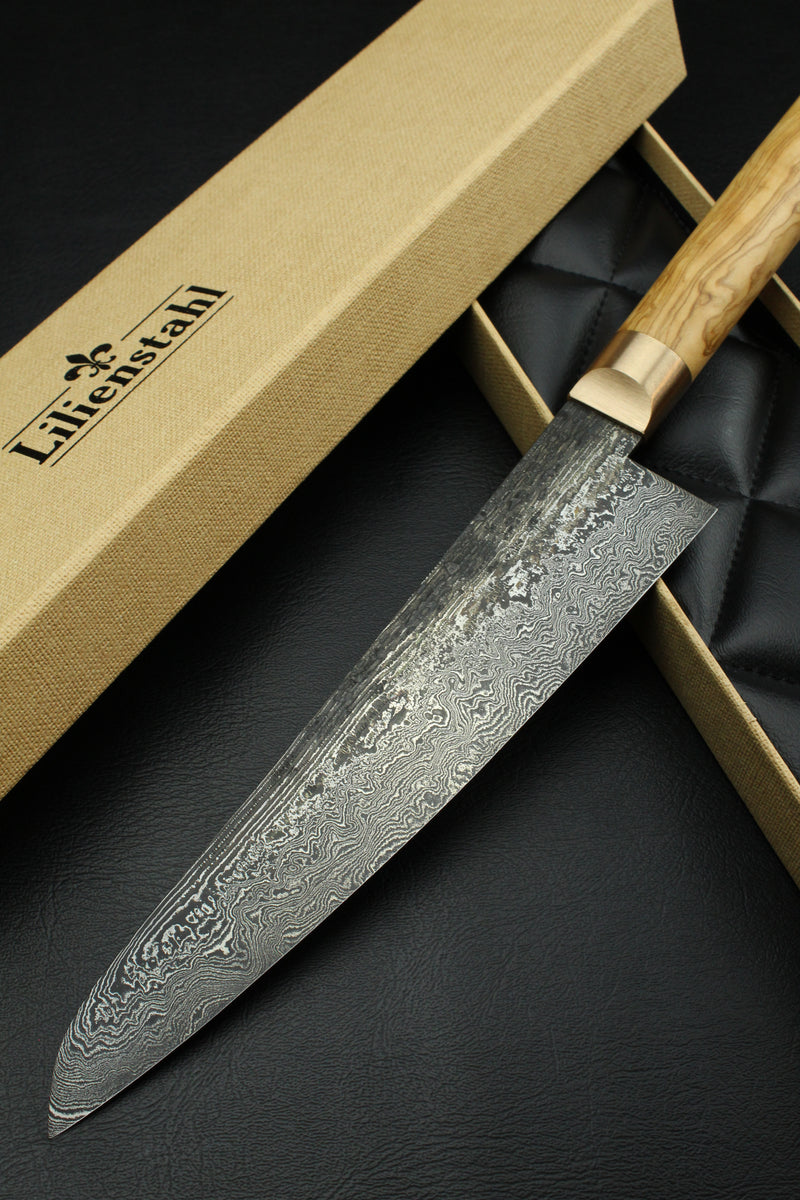 Damascus Gyuto 320L Olive Oval 1.0