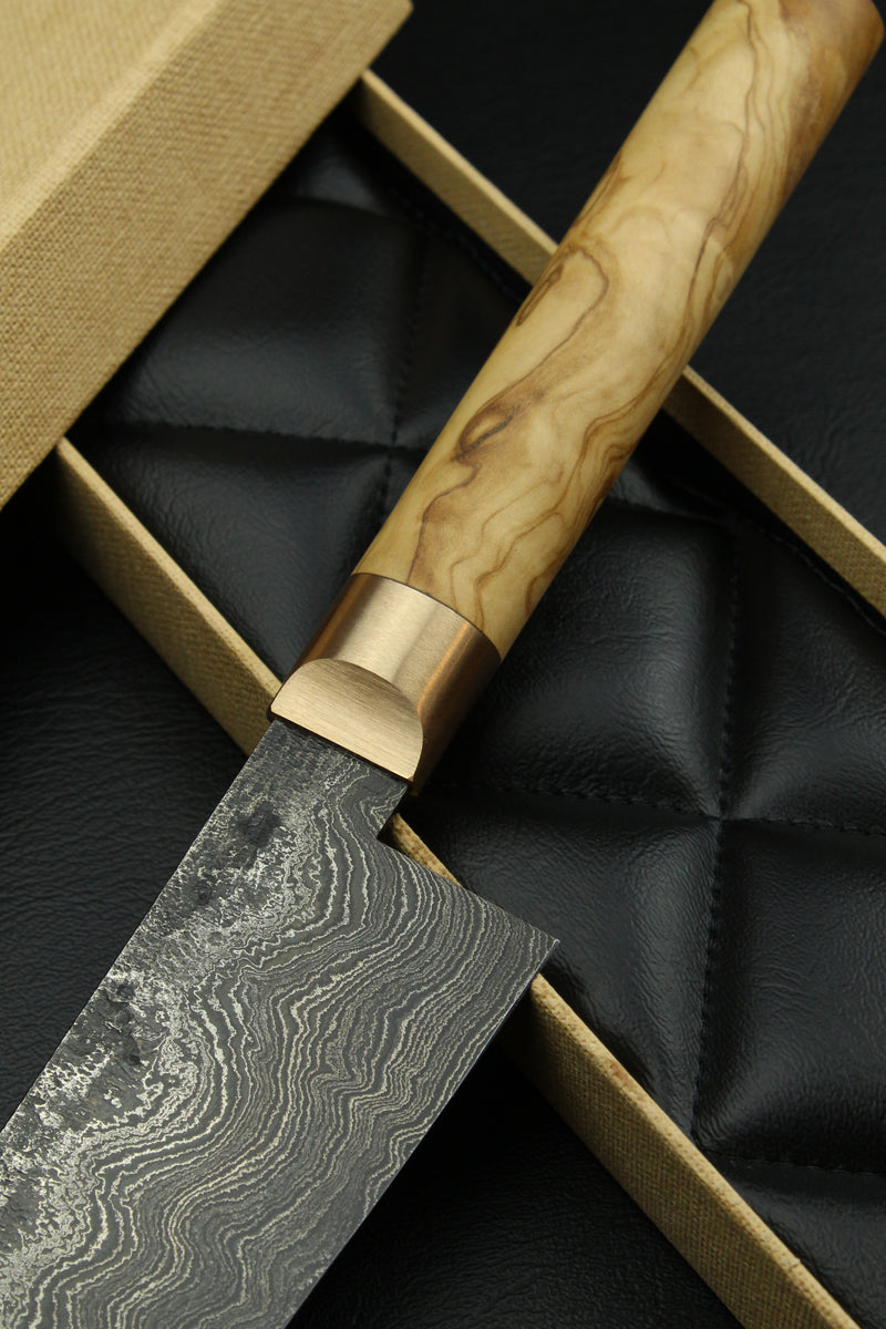 Damascus Santoku 500L Olive Oval