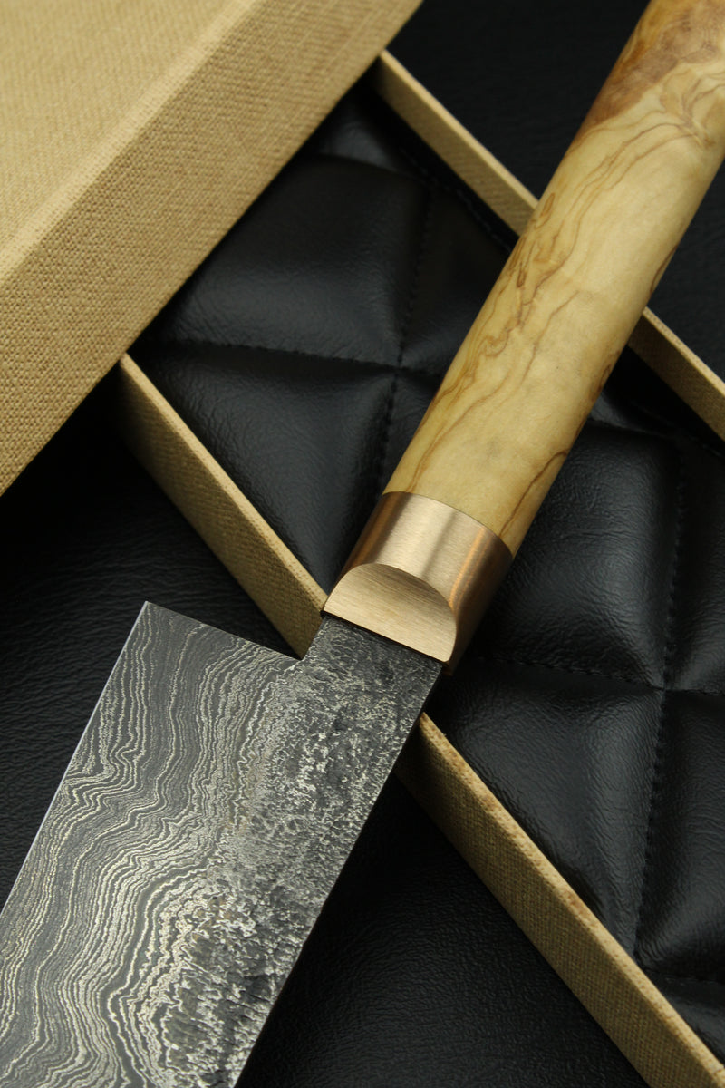 Damascus Santoku 500L Olive Oval