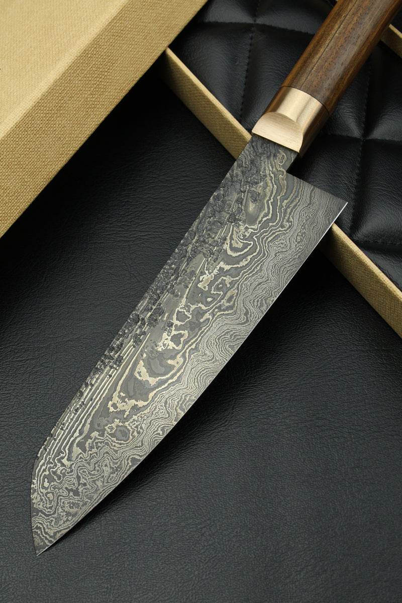 Damascus Santoku 320L Oval