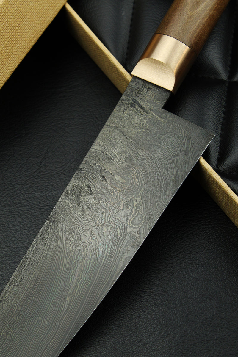 Damascus Santoku HL Torsion Walnut