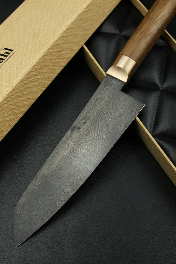 Damascus Santoku 500L Oval Patina