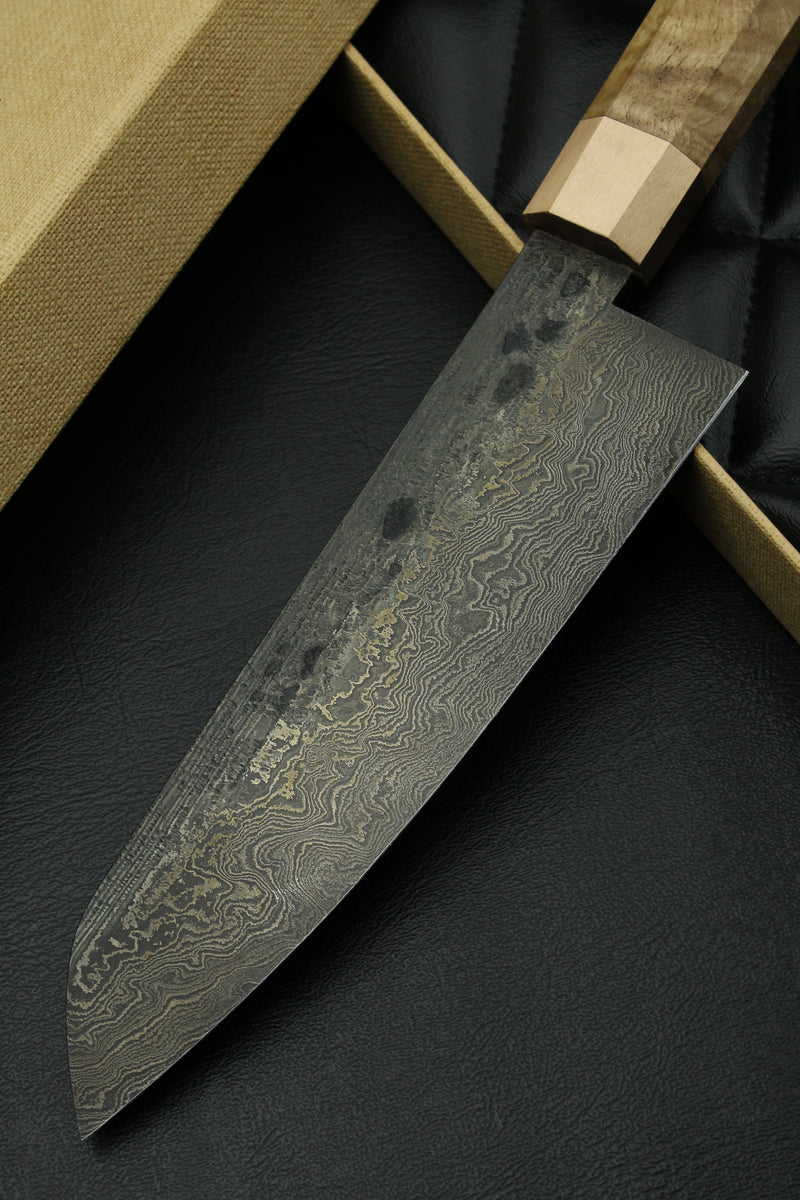 Damascus Santoku 320L Octagonal