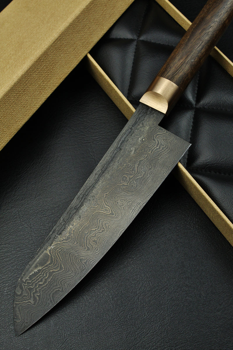 Damascus Santoku Patina 320L Walnut Oval